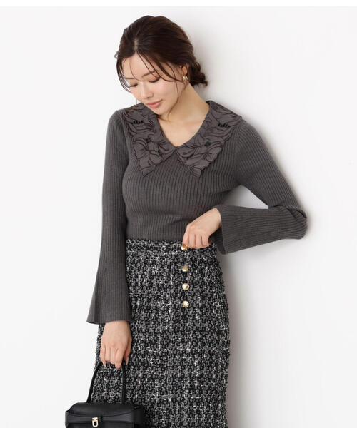 PROPORTION BODY DRESSING（プロポーションボディドレッシング）の「レース襟付きニット / 1215270923（ニット/セーター・レディース・ブラック/ピンク/ダークグレー・FREE）」の13枚目の写真