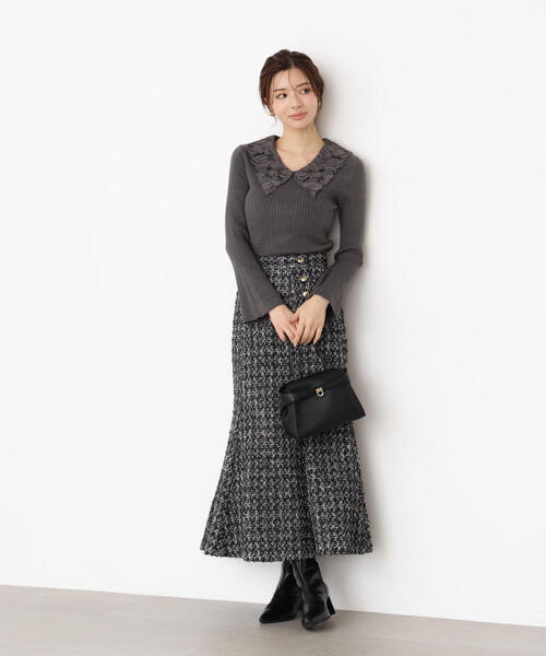 PROPORTION BODY DRESSING（プロポーションボディドレッシング）の「レース襟付きニット / 1215270923（ニット/セーター・レディース・ブラック/ピンク/ダークグレー・FREE）」の14枚目の写真