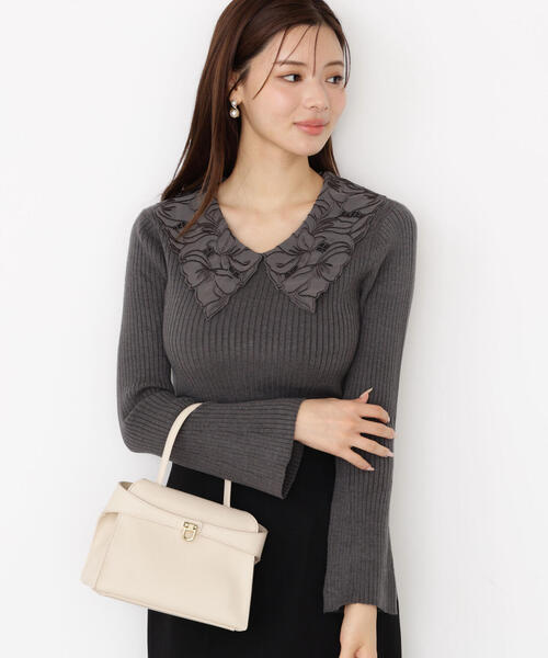 PROPORTION BODY DRESSING（プロポーションボディドレッシング）の「レース襟付きニット / 1215270923（ニット/セーター・レディース・ブラック/ピンク/ダークグレー・FREE）」の17枚目の写真