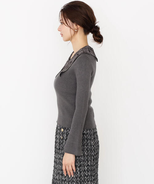 PROPORTION BODY DRESSING（プロポーションボディドレッシング）の「レース襟付きニット / 1215270923（ニット/セーター・レディース・ブラック/ピンク/ダークグレー・FREE）」の21枚目の写真