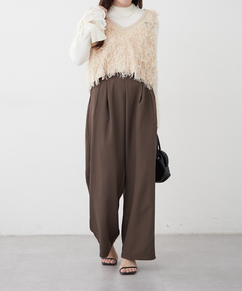 continuer de NICE CLAUP(コンティニューデナイスクラップ)の「袖レース&リボンニットトップス(ニット/セーター・レディース・ピンク/アイボリー/ブラック/トップグレー/ボルドー/ブラウン/サックスブルー/ピンク系その他/ベージュ・FREE)」の13枚目の写真