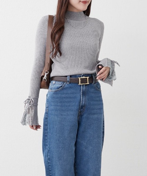 continuer de NICE CLAUP(コンティニューデナイスクラップ)の「袖レース&リボンニットトップス(ニット/セーター・レディース・ピンク/アイボリー/ブラック/トップグレー/ボルドー/ブラウン/サックスブルー/ピンク系その他/ベージュ・FREE)」の21枚目の写真