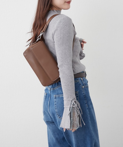 continuer de NICE CLAUP(コンティニューデナイスクラップ)の「袖レース&リボンニットトップス(ニット/セーター・レディース・ピンク/アイボリー/ブラック/トップグレー/ボルドー/ブラウン/サックスブルー/ピンク系その他/ベージュ・FREE)」の17枚目の写真