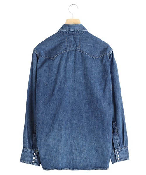 REMI RELIEF（レミレリーフ）の「REMI RELIEF / レミレリーフ：8.5oz DENIM WESTERNSHIRT（ノコギリ型フラップ）：RN28369250[STD]（シャツ/ブラウス・メンズ・ブルー系その他/ブルー・M/S）」の3枚目の写真