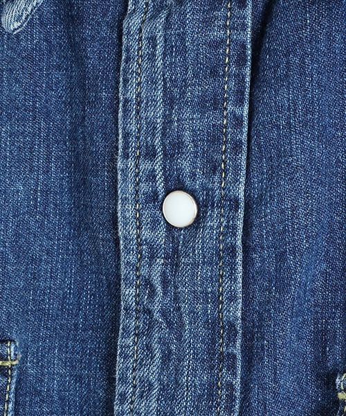 REMI RELIEF（レミレリーフ）の「REMI RELIEF / レミレリーフ：8.5oz DENIM WESTERNSHIRT（ノコギリ型フラップ）：RN28369250[STD]（シャツ/ブラウス・メンズ・ブルー系その他/ブルー・M/S）」の5枚目の写真