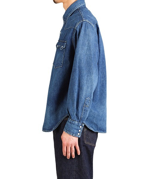 REMI RELIEF（レミレリーフ）の「REMI RELIEF / レミレリーフ：8.5oz DENIM WESTERNSHIRT（ノコギリ型フラップ）：RN28369250[STD]（シャツ/ブラウス・メンズ・ブルー系その他/ブルー・M/S）」の10枚目の写真