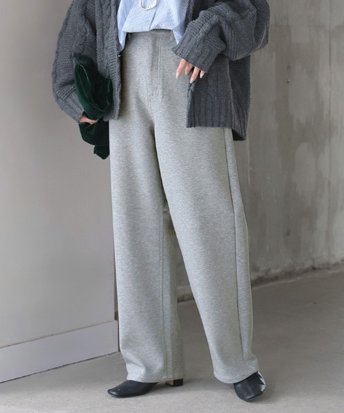 HUG.U（ハグユー）の「ポンチバレルレッグパンツ（スウェットパンツ・レディース・カーキ/ブラック/グレー・L/M/S/XL）」の16枚目の写真