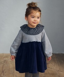 10mois（ディモワ）の「【10mois(ディモワ)】DOTフリルカラーワンピース 80・90・100cm（ワンピース・キッズ）」