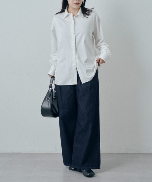 Lui's(ルイス)の「バンブーレーヨンステッチシャツ(シャツ/ブラウス・レディース・ホワイト/ブラック/サックスブルー・FREE)」の7枚目の写真