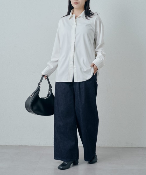 Lui's(ルイス)の「バンブーレーヨンステッチシャツ(シャツ/ブラウス・レディース・ホワイト/ブラック/サックスブルー・FREE)」の8枚目の写真