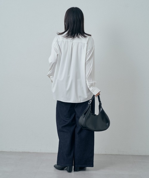 Lui's(ルイス)の「バンブーレーヨンステッチシャツ(シャツ/ブラウス・レディース・ホワイト/ブラック/サックスブルー・FREE)」の9枚目の写真