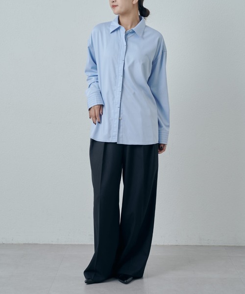 Lui's(ルイス)の「バンブーレーヨンステッチシャツ(シャツ/ブラウス・レディース・ホワイト/ブラック/サックスブルー・FREE)」の16枚目の写真