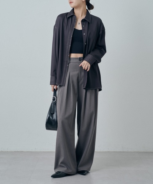 Lui's(ルイス)の「バンブーレーヨンステッチシャツ(シャツ/ブラウス・レディース・ホワイト/ブラック/サックスブルー・FREE)」の22枚目の写真