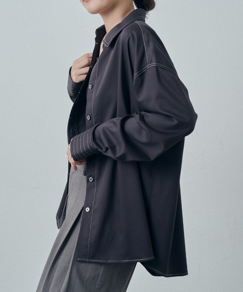 Lui's(ルイス)の「バンブーレーヨンステッチシャツ(シャツ/ブラウス・レディース・ホワイト/ブラック/サックスブルー・FREE)」の20枚目の写真