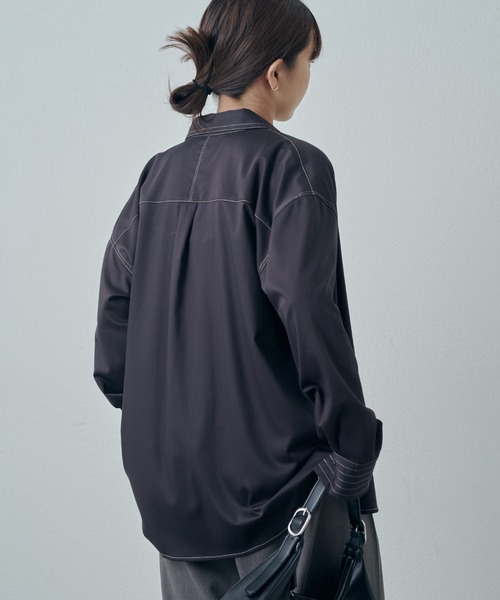 Lui's(ルイス)の「バンブーレーヨンステッチシャツ(シャツ/ブラウス・レディース・ホワイト/ブラック/サックスブルー・FREE)」の21枚目の写真