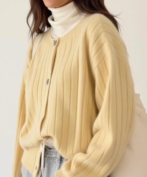cammie(キャミー)の「モヘヤタッチニットカーディガン(カーディガン/ボレロ・レディース・ブラック/ベージュ/グレー/イエロー・F)」の17枚目の写真