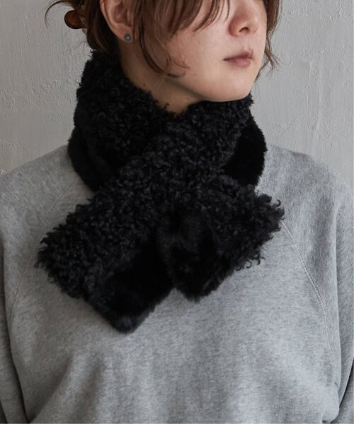 LBC(エルビーシー)の「プードルコンビティペット(マフラー・レディース・キャメル/ブラック/アイボリー・FREE)」の4枚目の写真