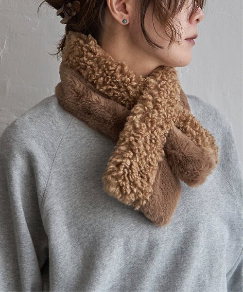 LBC(エルビーシー)の「プードルコンビティペット(マフラー・レディース・キャメル/ブラック/アイボリー・FREE)」の7枚目の写真