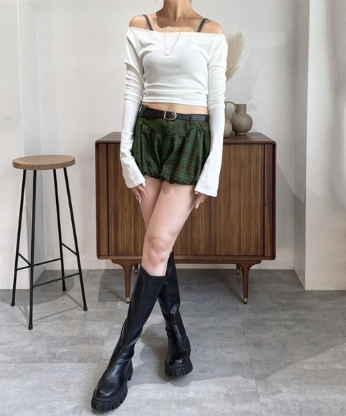 Jewelobe(ジュエローブ)の「チェックマイクロバルーンパンツ(その他パンツ・レディース・グリーン/グレー・M/S)」の13枚目の写真