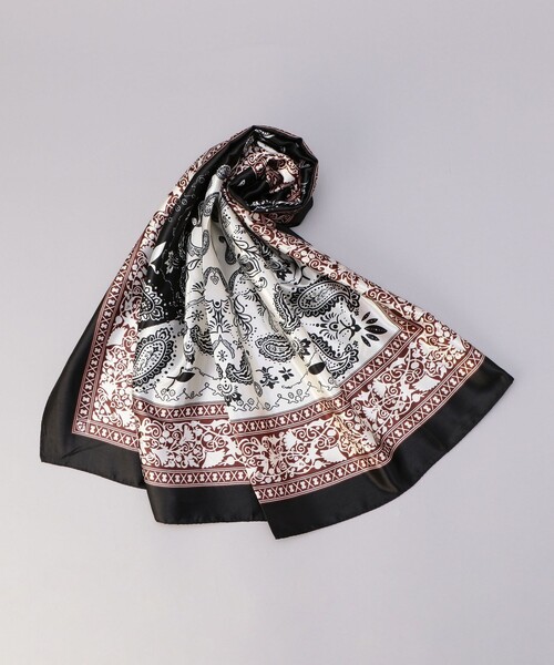 coen（コーエン）の「アソートプリント大判スカーフ（バンダナ/スカーフ・レディース・モカ/コバルトブルー/ネイビー/ブラック・FREE）」の2枚目の写真