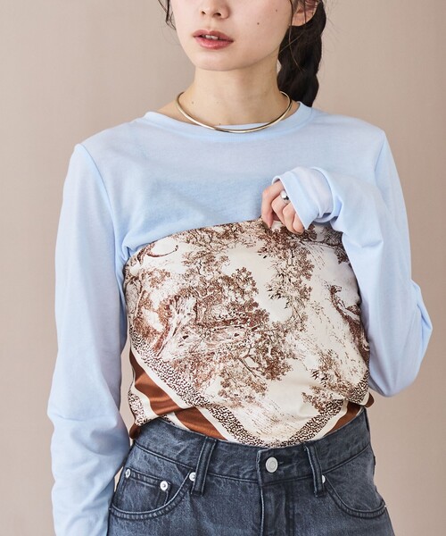 coen（コーエン）の「アソートプリント大判スカーフ（バンダナ/スカーフ・レディース・モカ/コバルトブルー/ネイビー/ブラック・FREE）」の7枚目の写真