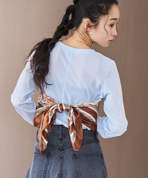 coen（コーエン）の「アソートプリント大判スカーフ（バンダナ/スカーフ・レディース・モカ/コバルトブルー/ネイビー/ブラック・FREE）」の6枚目の写真