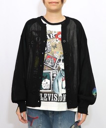 ScoLar 152740：オーロラ箔ロゴプリント 接触冷感カーディガン ScoLar（スカラー）の「152740：オーロラ箔ロゴプリント 接触冷感