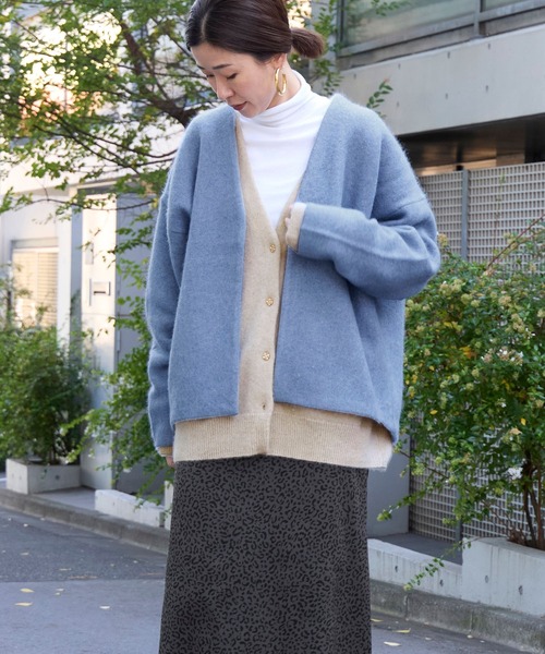 MICA&DEAL（マイカ＆ディール）の「ラクーンデュアルカーディガン（カーディガン/ボレロ・レディース・ブルー/グレー/ベージュ/ワインレッド/チャコールグレー・FREE）」の9枚目の写真