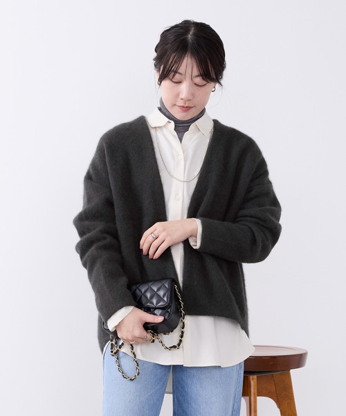 MICA&DEAL（マイカ＆ディール）の「ラクーンデュアルカーディガン（カーディガン/ボレロ・レディース・ブルー/グレー/ベージュ/ワインレッド/チャコールグレー・FREE）」の21枚目の写真