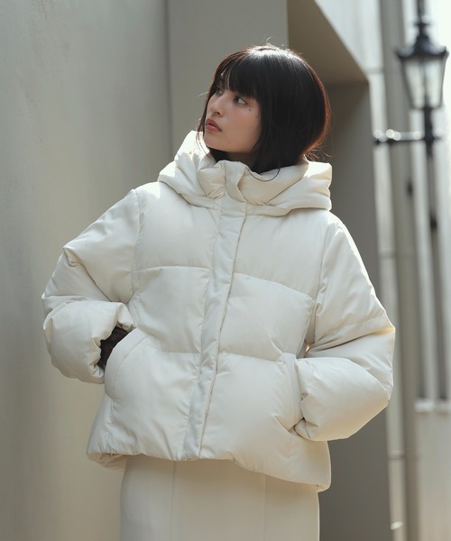 アウター総選挙3位】フード取り外し可能軽量ダウンブルゾン/2WAY・撥水