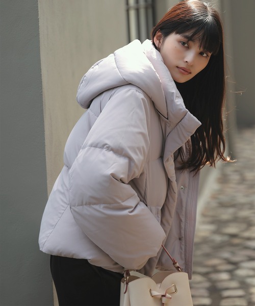 アウター総選挙3位】フード取り外し可能軽量ダウンブルゾン/2WAY・撥水