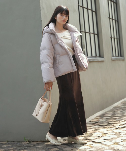 アウター総選挙3位】フード取り外し可能軽量ダウンブルゾン/2WAY・撥水