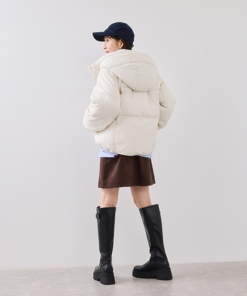 アウター総選挙3位】フード取り外し可能軽量ダウンブルゾン/2WAY・撥水