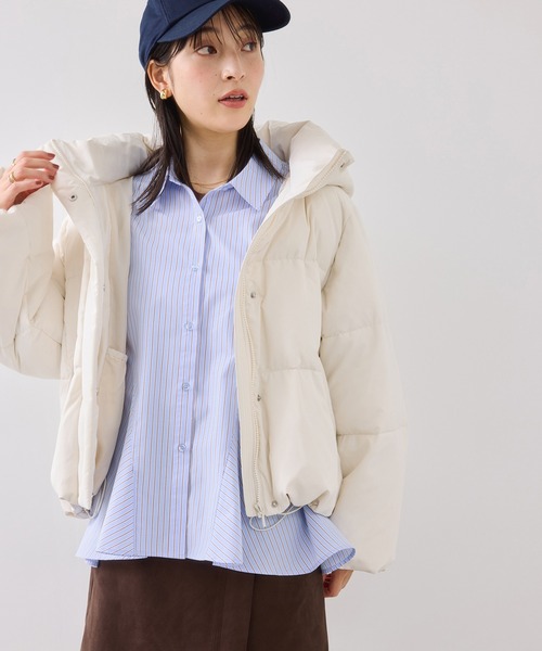 アウター総選挙3位】フード取り外し可能軽量ダウンブルゾン/2WAY・撥水