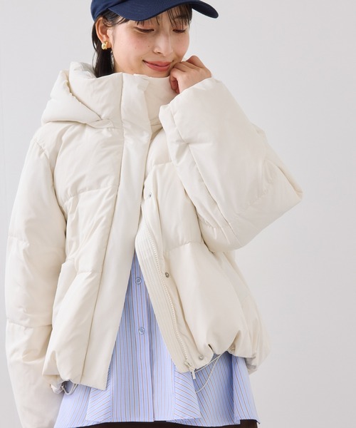 アウター総選挙3位】フード取り外し可能軽量ダウンブルゾン/2WAY・撥水