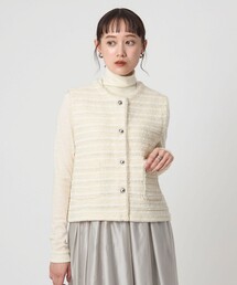 green label relaxing | ミックスツイードライク ニット ジレ ベスト(ベスト)