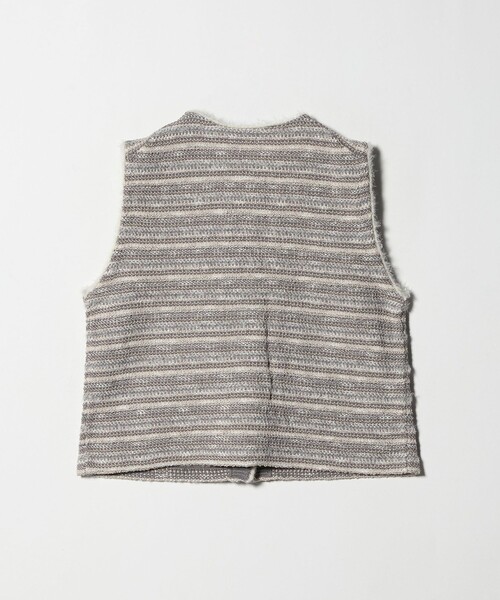 セール】ミックスツイードライク ニット ジレ ベスト（ベスト）｜green