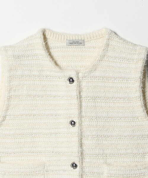 green label relaxing(グリーンレーベルリラクシング)の「ミックスツイードライク ニット ジレ ベスト(ベスト・レディース・その他1/オフホワイト/ブラック・FREE)」の12枚目の写真