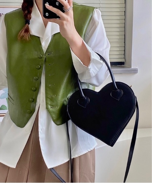Burner(バーナー)の「【OKUOKU 0909】ハート ミニハンドバッグ oku-bag-34-25(ハンドバッグ・レディース・ブラック・FREE)」の1枚目の写真