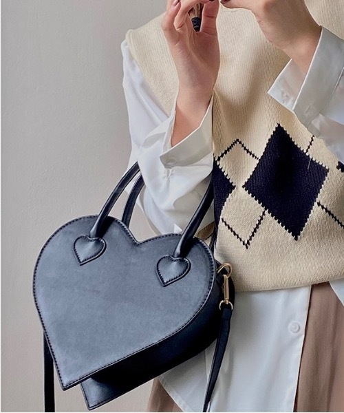 Burner(バーナー)の「【OKUOKU 0909】ハート ミニハンドバッグ oku-bag-34-25(ハンドバッグ・レディース・ブラック・FREE)」の8枚目の写真