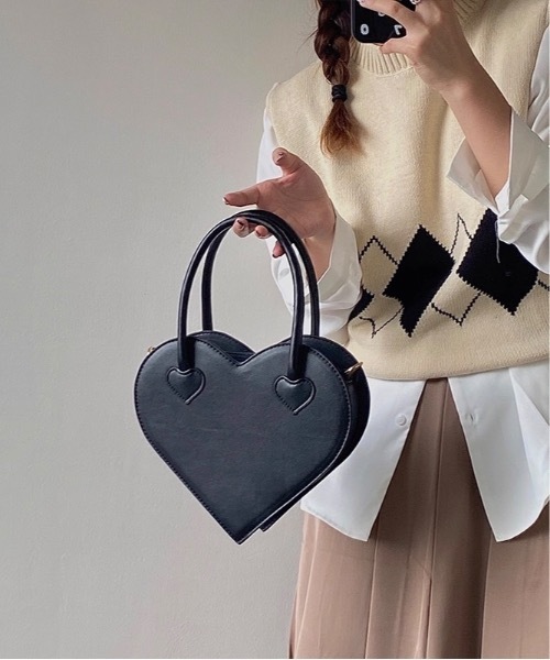 Burner(バーナー)の「【OKUOKU 0909】ハート ミニハンドバッグ oku-bag-34-25(ハンドバッグ・レディース・ブラック・FREE)」の7枚目の写真