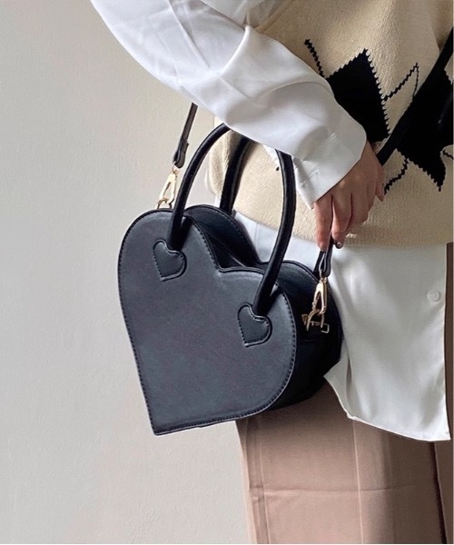 Burner(バーナー)の「【OKUOKU 0909】ハート ミニハンドバッグ oku-bag-34-25(ハンドバッグ・レディース・ブラック・FREE)」の9枚目の写真