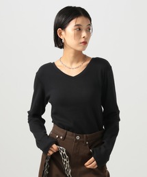 BAYFLOW | [前後VとUネックで着られる]2WAYストレッチスムースロンT(Tシャツ/カットソー)