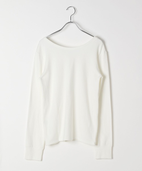 BAYFLOW（ベイフロー）の「[前後VとUネックで着られる]2WAYストレッチスムースロンT（Tシャツ/カットソー・レディース・オフホワイト/グレー/ブラック/ベージュ・SMALL/MEDIUM/LARGE）」の20枚目の写真