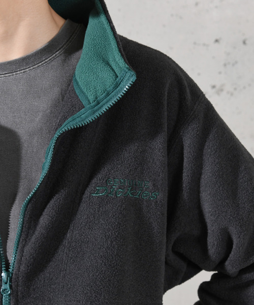 Dickies(ディッキーズ)の「【neos】GENUINE DICKIES ジェニュイン ディッキーズ ルーズシルエット ロゴ 刺繍 フルジップ ボア フリース ジャケット(ブルゾン・メンズ・スミクロ/ネイビー/ライトグレー/グリーン・MEDIUM/LARGE/X-LARGE)」の7枚目の写真
