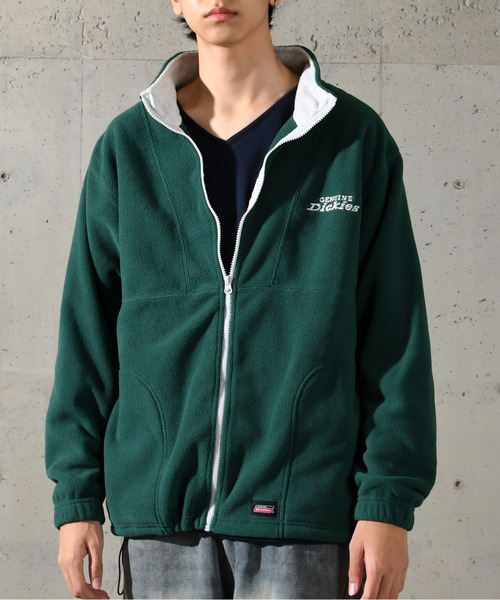 Dickies(ディッキーズ)の「【neos】GENUINE DICKIES ジェニュイン ディッキーズ ルーズシルエット ロゴ 刺繍 フルジップ ボア フリース ジャケット(ブルゾン・メンズ・スミクロ/ネイビー/ライトグレー/グリーン・MEDIUM/LARGE/X-LARGE)」の9枚目の写真