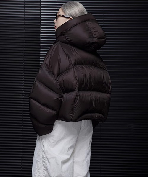 美品【肉厚】ポロジーンズ　ダウンコートM 黒　フード　ドローコード　内リブ PRANK PROJECT（プランクプロジェクト） ダウンコート ダウン