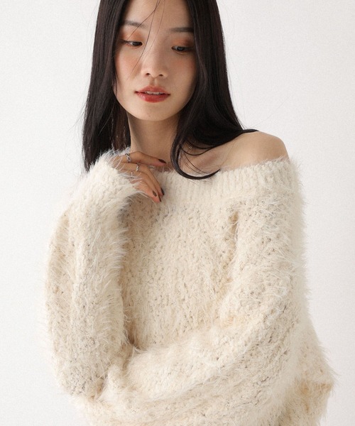 Heather(ヘザー)の「ポップコーンシャギーニット 598409(ニット/セーター・レディース・アイボリー/グレー/ピンク/ブラウン・FREE)」の6枚目の写真