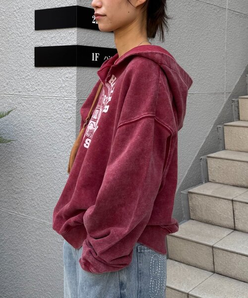 CIAOPANIC TYPY（チャオパニックティピー）の「【UNISEX】ヘビーウェイト加工スキッパーフーディー（パーカー・レディース・グリーン/レッド/ブラウン/ブラック・MEDIUM/LARGE）」の5枚目の写真