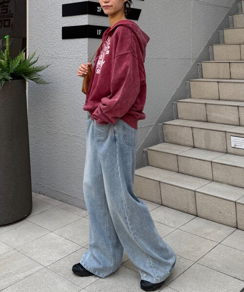 CIAOPANIC TYPY（チャオパニックティピー）の「【UNISEX】ヘビーウェイト加工スキッパーフーディー（パーカー・レディース・グリーン/レッド/ブラウン/ブラック・MEDIUM/LARGE）」の10枚目の写真